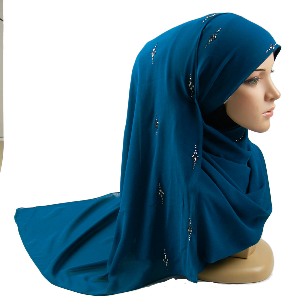Matching Hijab Magnet Set - Blue Crystal