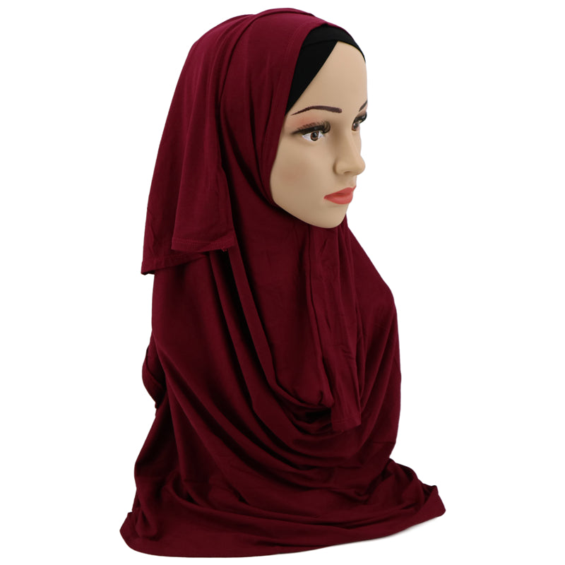 Modish Hijab Instant Premium Jersey Hijab-Brick Red